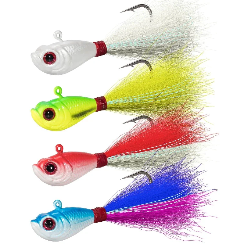 Dr.Fish 5pcs Bucktail Jigs 1oz 2oz