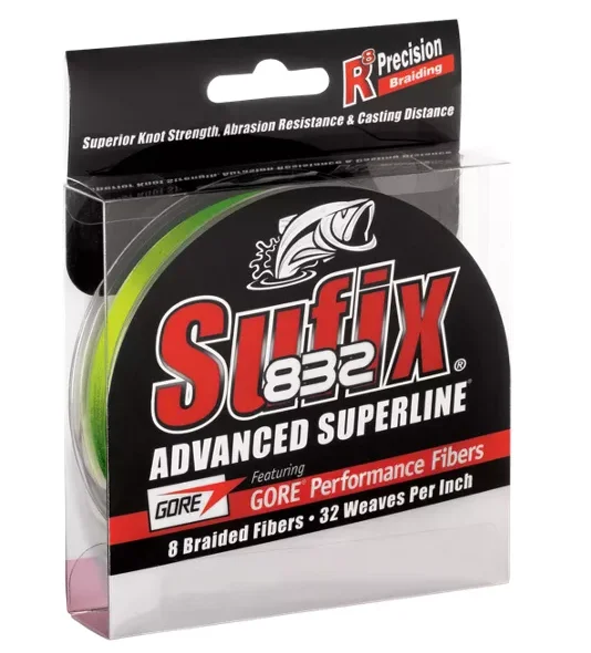 Sufix 832 Advanced Superline Braided Fishing Line 300 Yards Neon Lime