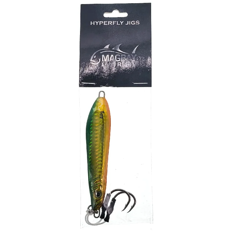 Magbay Lures Hyperfly Alacrity High Speed Jig 80G 4.25" Green/Orange Qty 1