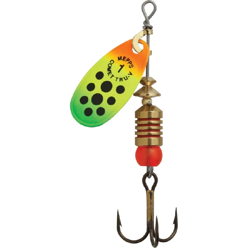 Mepps Comet TRU-V In-Line Spinner 1/8 Oz Fire Tiger Black Dots