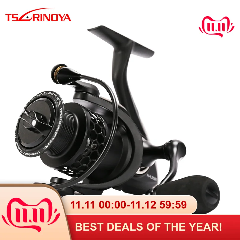 TSURINOYA NA 2000 3000 3000 4000 5000 9BB 5.2:1 Grae Ratio Saltwater Fishing Reels Lightweight Spinning Fishing Reel