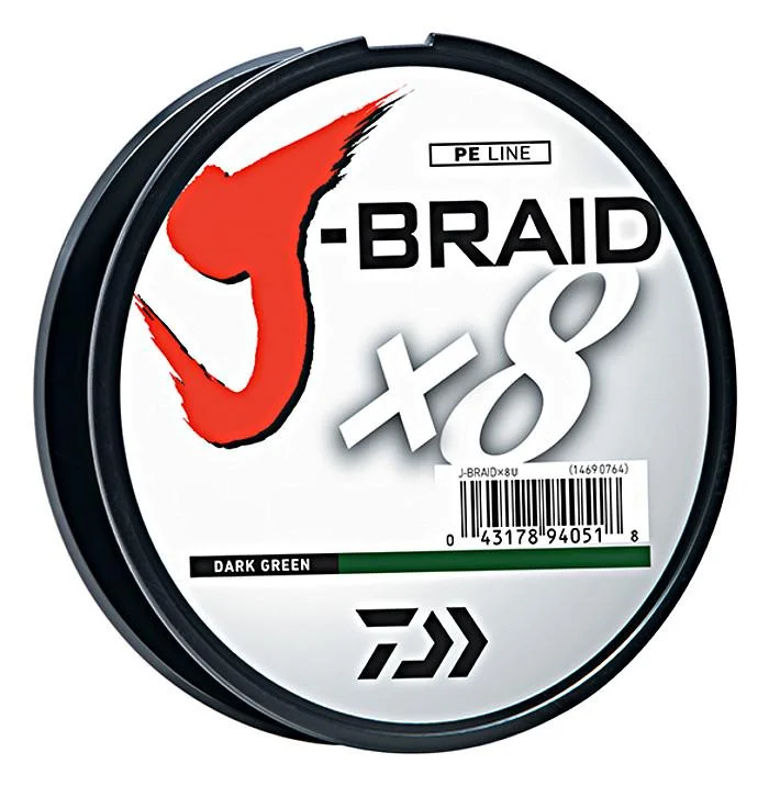 Daiwa J-Braid X8 Braided Line 165 Yards Dark Green