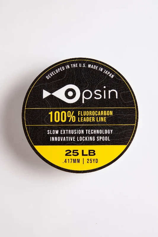 Opsin Fluorocarbon Leader Line 25 lb .40mm | Low Visibility, Superior Knot Strength, Supple for Flawless Bait Presentation