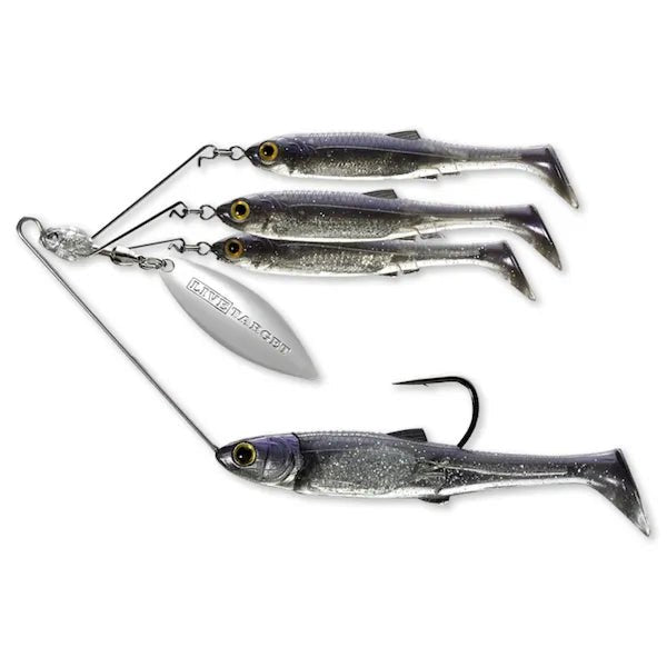 Live Target Baitball Spinner Rig Medium 3/8 Oz Purple Pearl/Silver