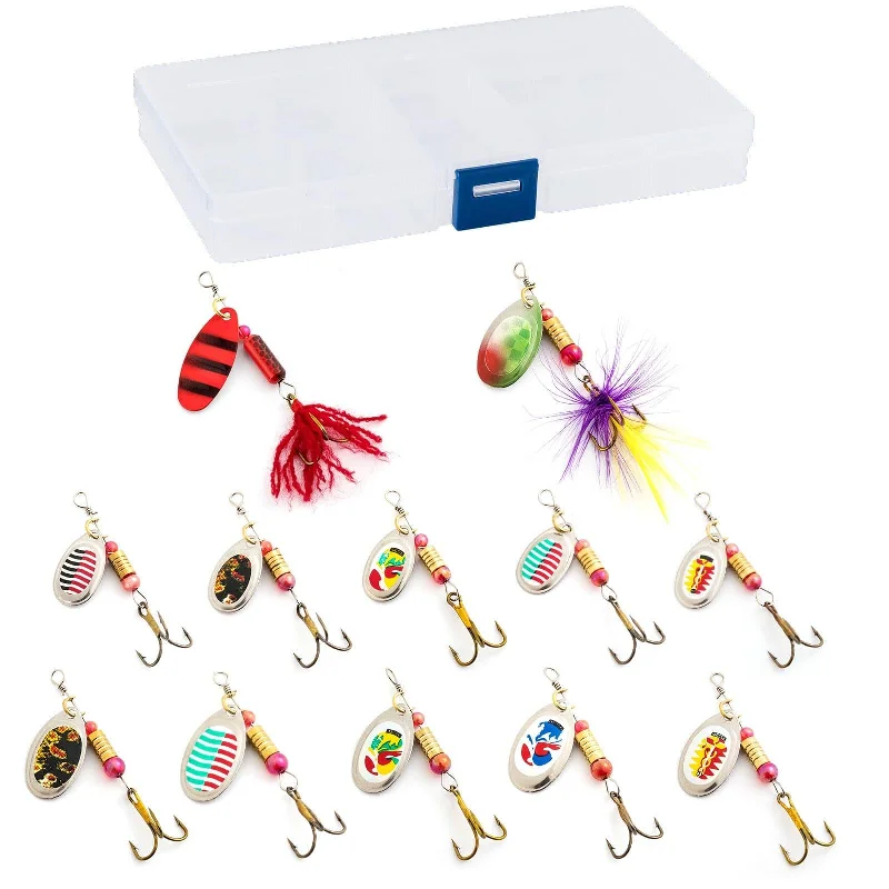 Dr.Fish 12pcs Inline Spinner Lures Kit - N2