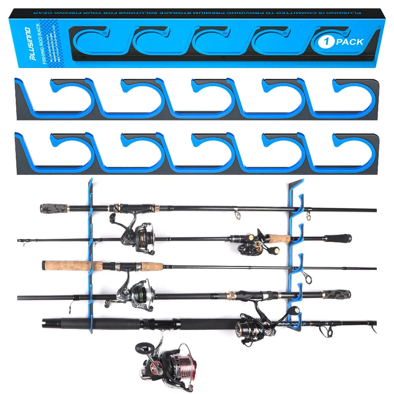 PLUSINNO H5 Horizontal Fishing Rod Holder for Wall and Ceiling