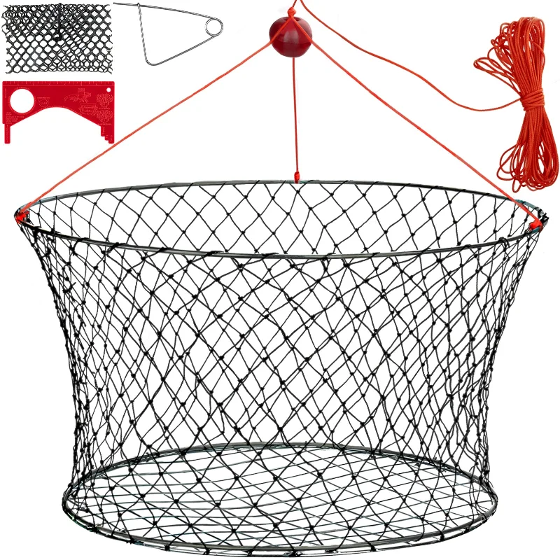 THKFISH Crab Ring Trap Bait with Crab Gauge Measure