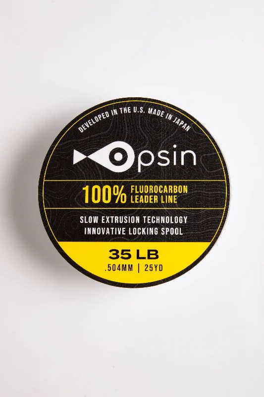 Opsin Fluorocarbon Line - 35 lb, .50mm: Low Vis, Superior Knots, Flawless Bait Presentation