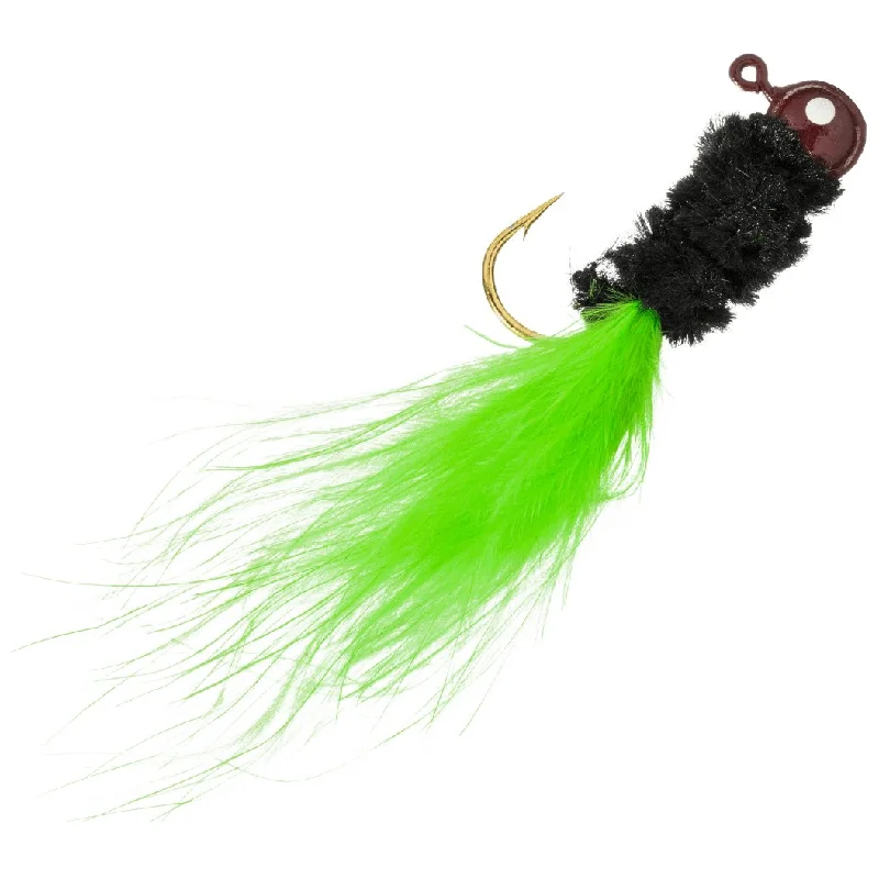 Johnson Beetle Bou Marabou Jig 1/16 Oz Red/Black/Chartreuse Qty 10