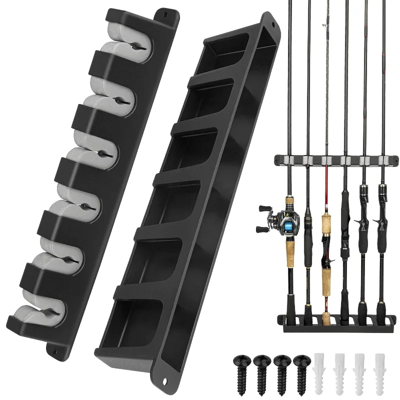 THKFISH Vertical Fishing Pole Racks for Garage - Store 6 Rods