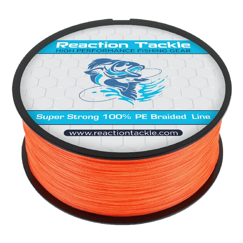 Reaction Tackle Braided Fishing Line - Hi-Vis Orange