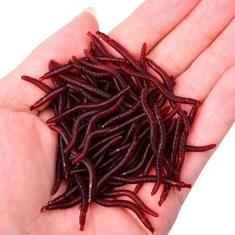 50PCS Lifelike Artificial Earthworms for Fishing