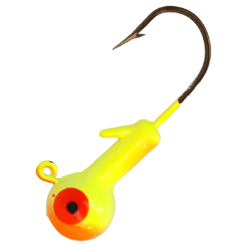 Eagle Claw Ball Head Jig 1/4 Oz Chartreuse Orange Qty 25