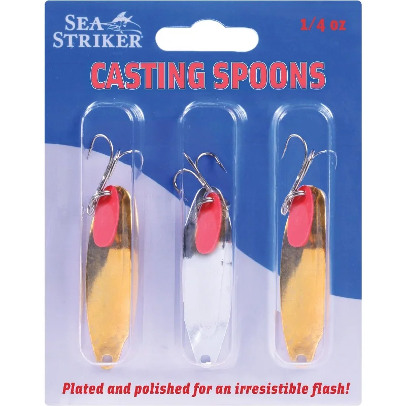 Sea Striker Casting Spoon with Teaser Tab 1/4 Oz, 2-1/4" Qty 3