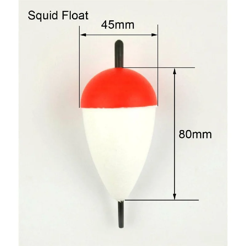 10 X Valued Pack Polystyrene Large Squid Floats 80mm X 45mm Fishing Tackle