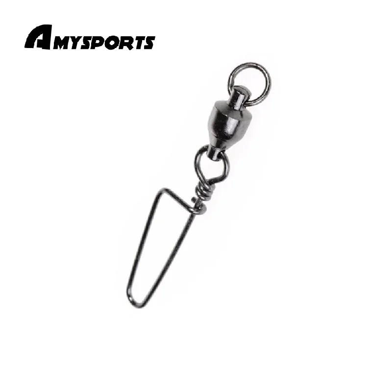 AMYSPORTS 50pcs/Pack Fishing Ball Bearing Swivels with Coastlock Snap (white)